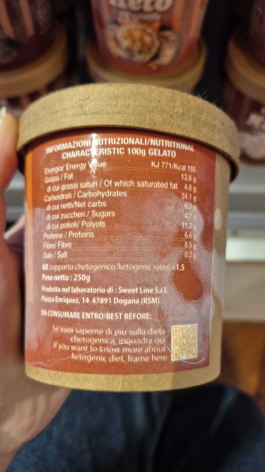 N8 Box di KETOGELATO da 250g BOX ARACHIDE/CIOCCOLATO