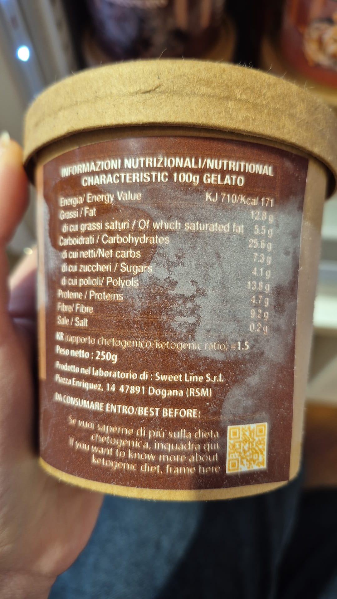 N8 Box di KETOGELATO da 250g BOX ARACHIDE/CIOCCOLATO