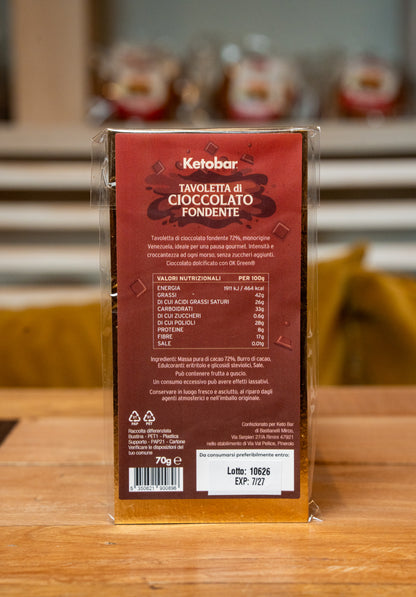 Tavoletta di Cioccolato Keto 70g
