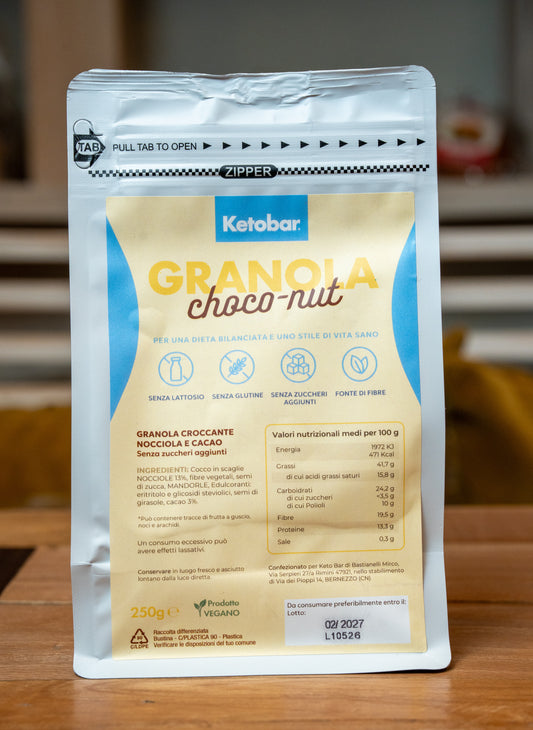 Keto Granola nocciola e cacao 250g
